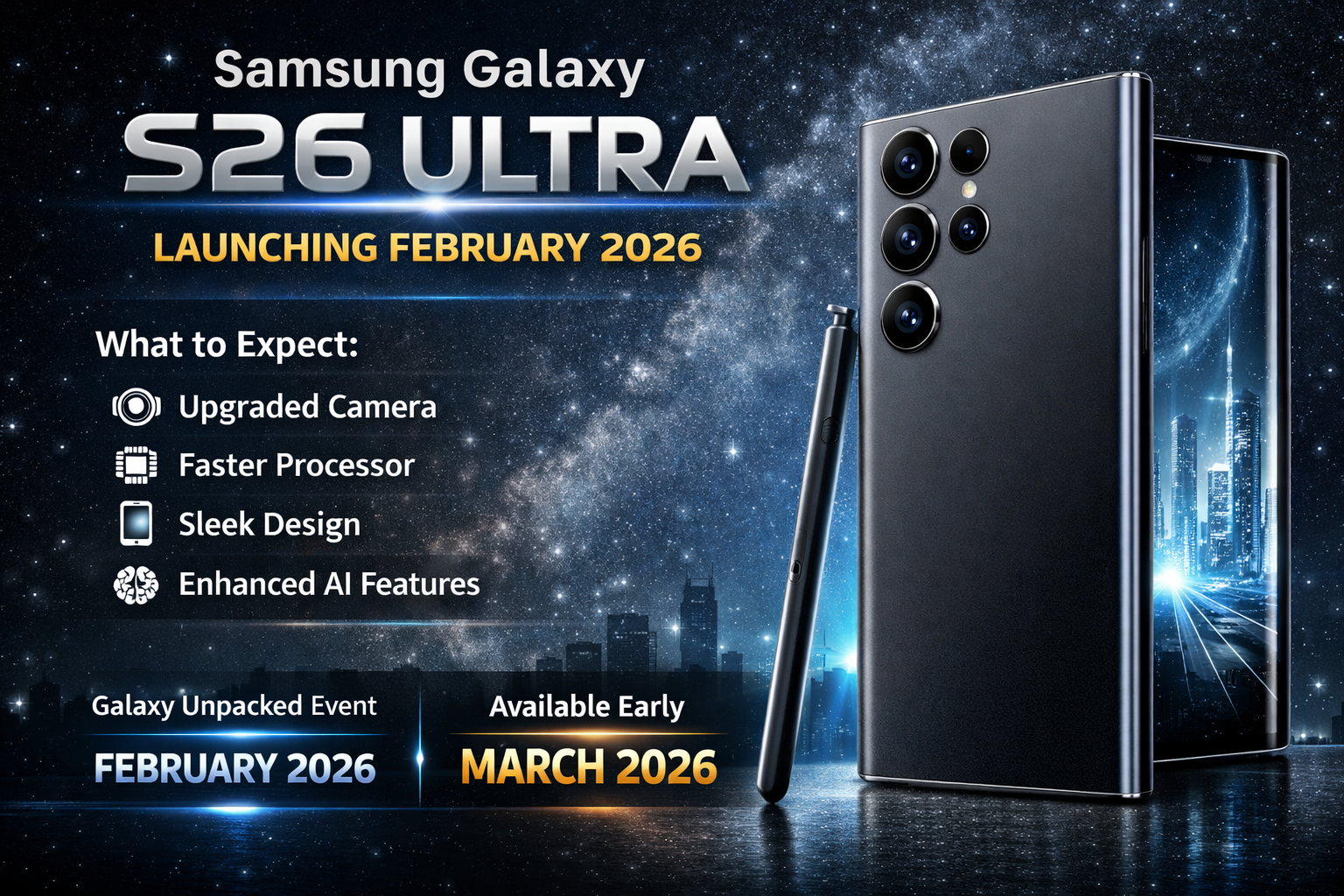 Samsung Galaxy S26 Ultra – Launch Date, Rumors & What to Expect